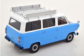Ford Transit Bus 1965 mit Dachgepäckträger hellblau/weiß    KK-Scale 1:18 Metallmodell (Türen, Motorhaube... nicht zu öffnen!)